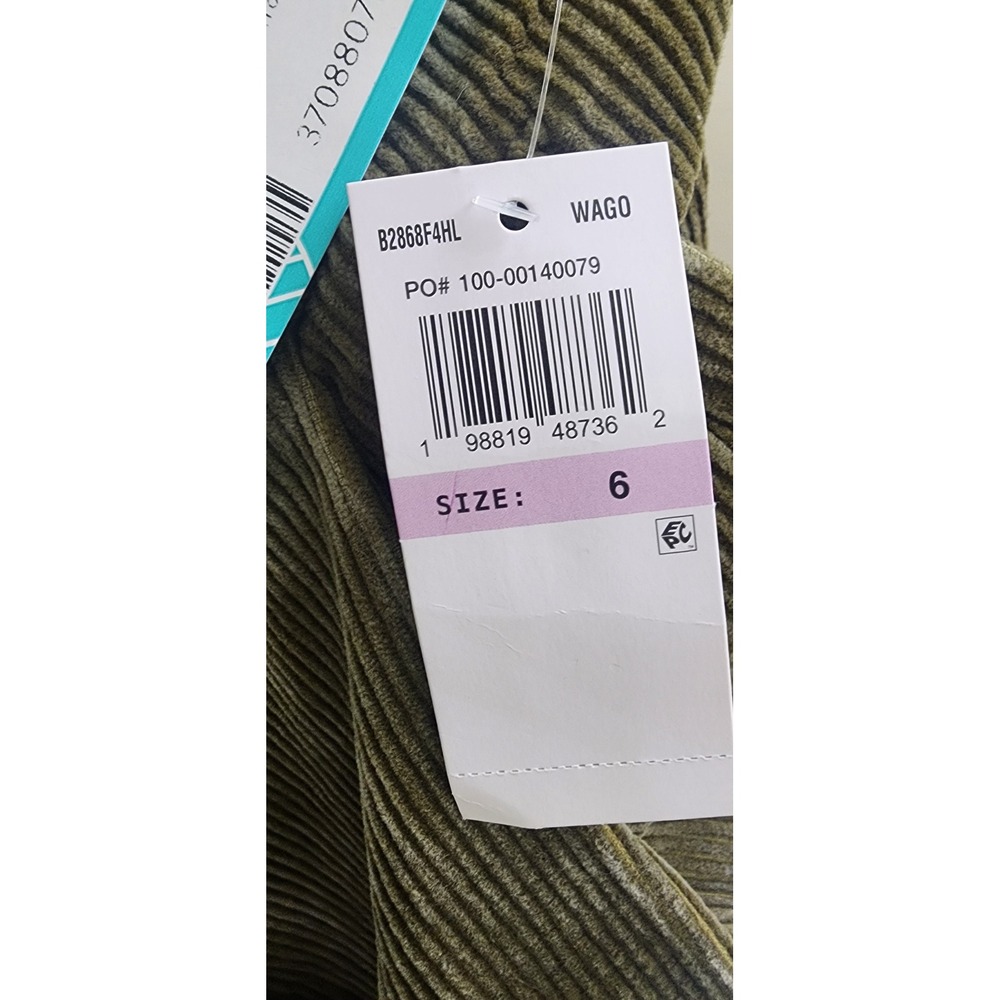 Democracy Ab-solution Skyrise Wide Leg Corduroy Pants Olive Green Size 6 NWT - Picture 11 of 11